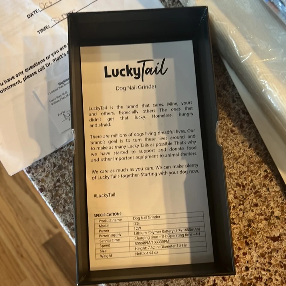 Lucky Tail Dog Nail Grinder Model D3s